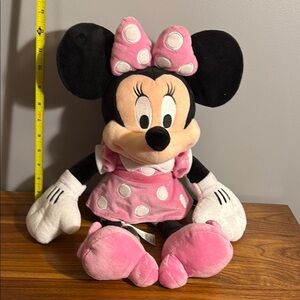 Disney Minnie Mouse Pink and Black Stuffed Animal